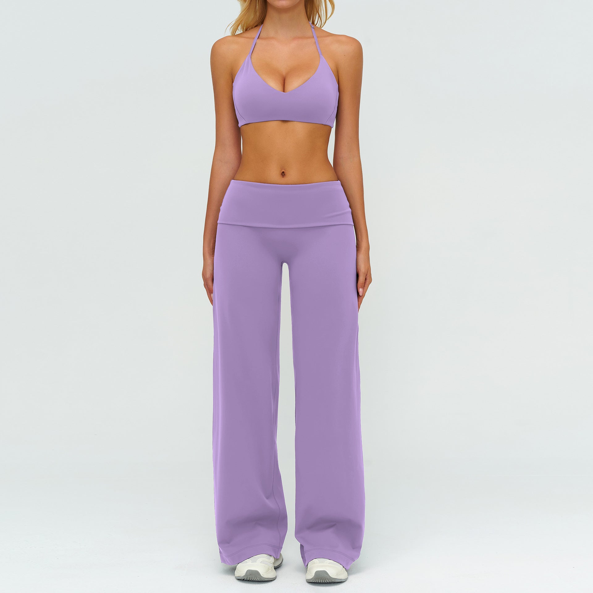 Fashionable Seamless Back Sports Bra Set with High-Waisted Leggings for Fitness, Running, Yoga and Casual Wear Style Activewear Set