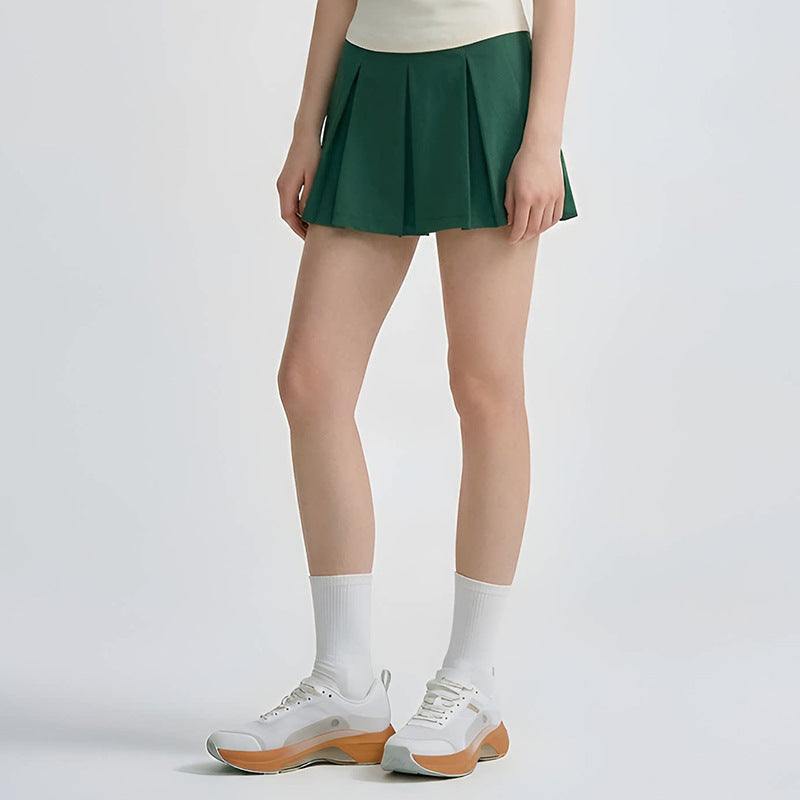 Spring Summer New Striped Fitness Dress with Built-in Pants, Nylon Sports Badminton Tennis Skirt