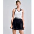 26 Spring/Summer New Stripe Fitness Dress with Built-in Shorts, Nylon Sporty INS Style Badminton Tennis Skirt