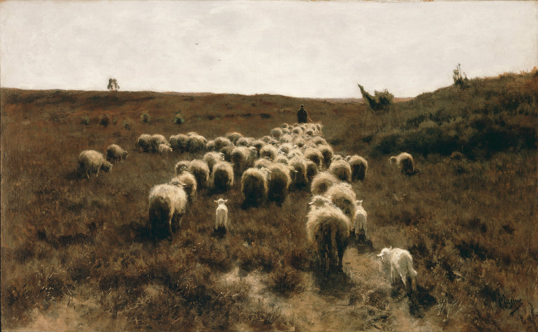 The Return of the Flock — Anton Mauve at 24 by 36 inches, shown to scale