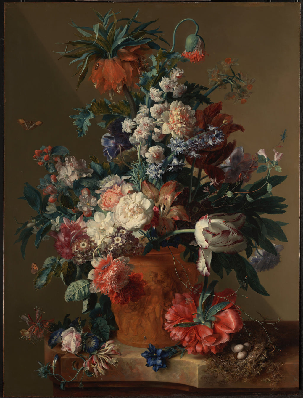 Vase of Flowers by Jan van Huysum, 1722 — canvas print
