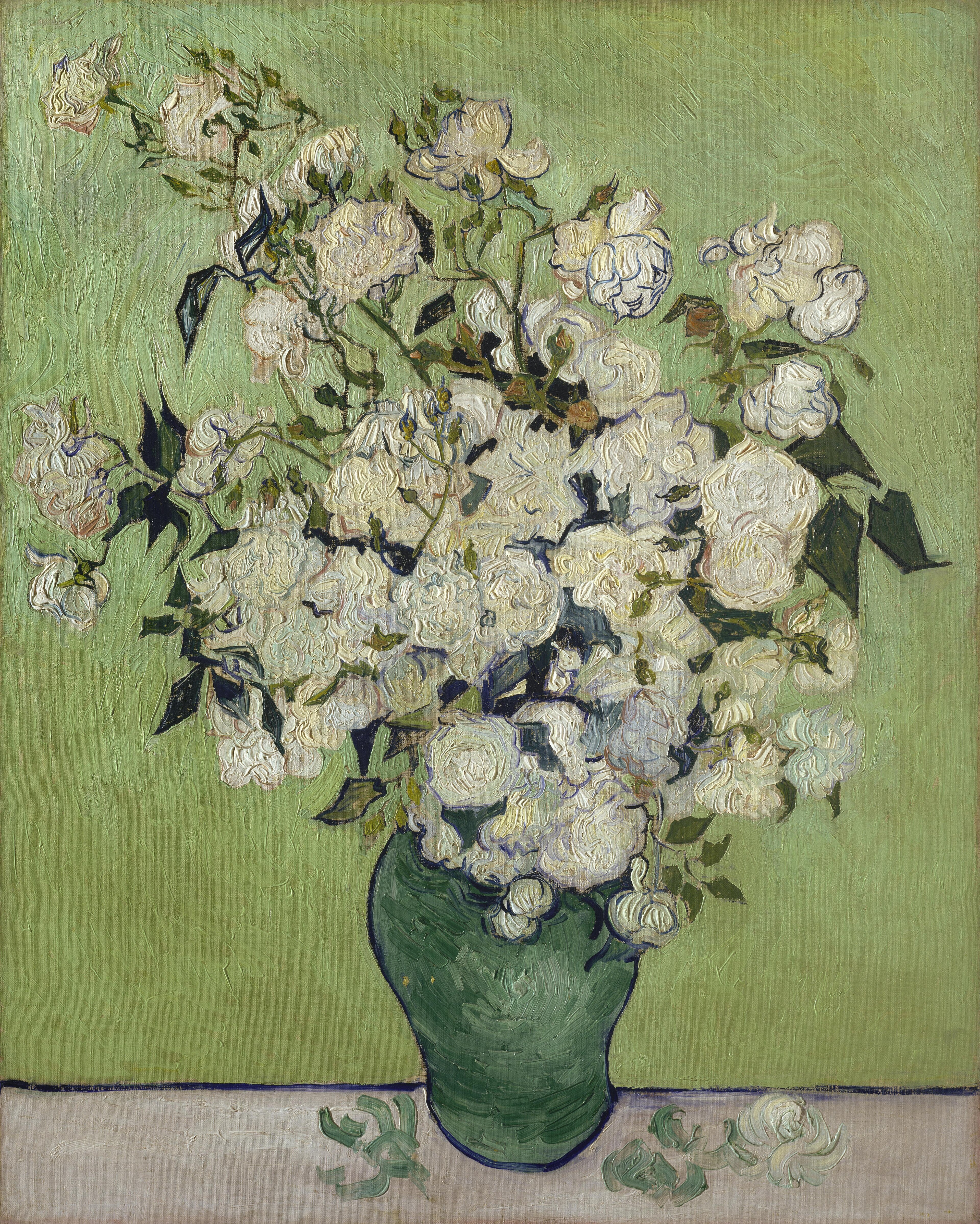 Vase of Roses by Vincent van Gogh, 1890 — canvas print