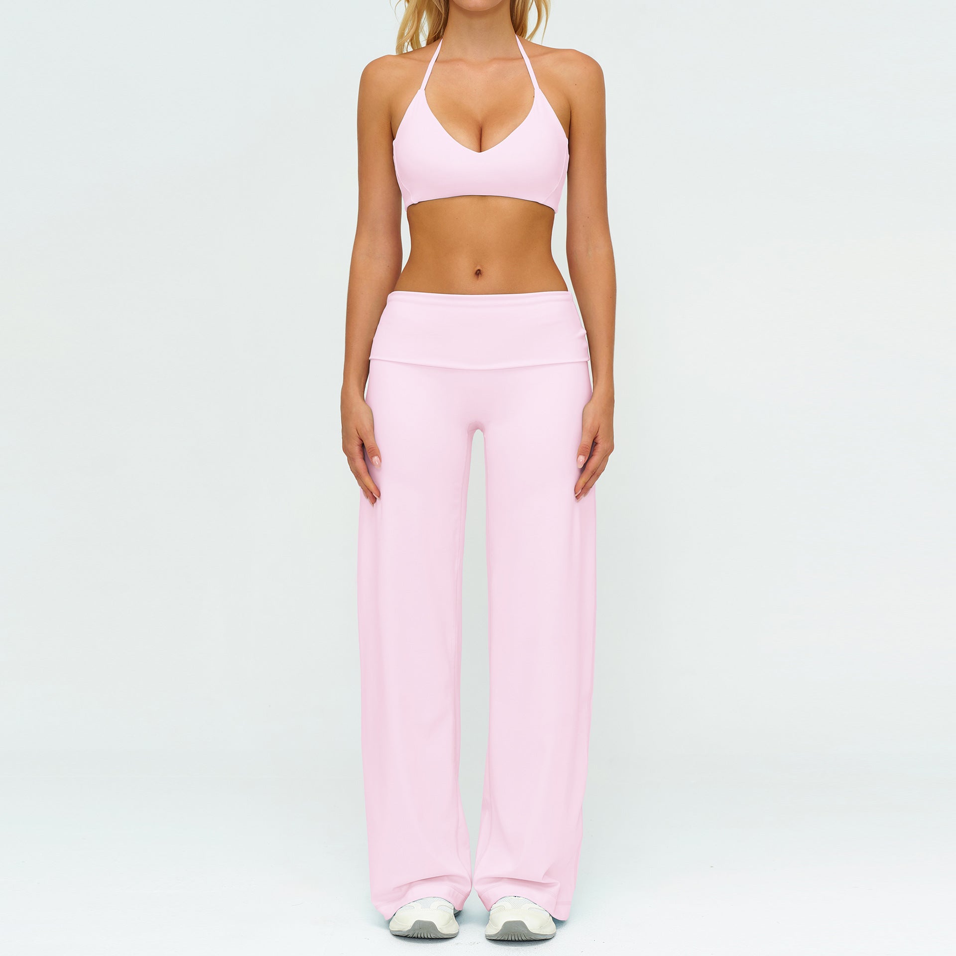 Fashionable Seamless Back Sports Bra Set with High-Waisted Leggings for Fitness, Running, Yoga and Casual Wear Style Activewear Set