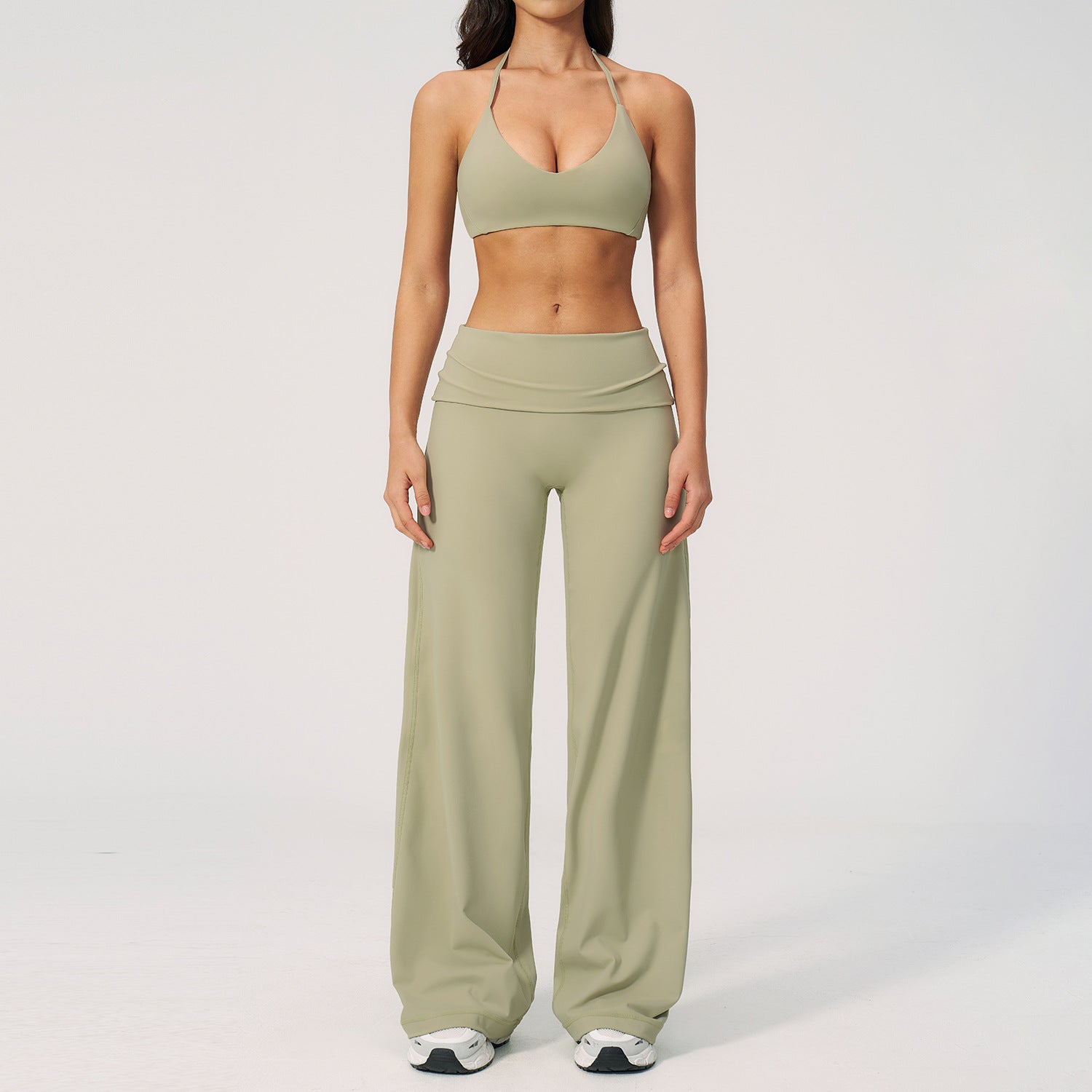 Fashionable Seamless Back Sports Bra Set with High-Waisted Leggings for Fitness, Running, Yoga and Casual Wear Style Activewear Set