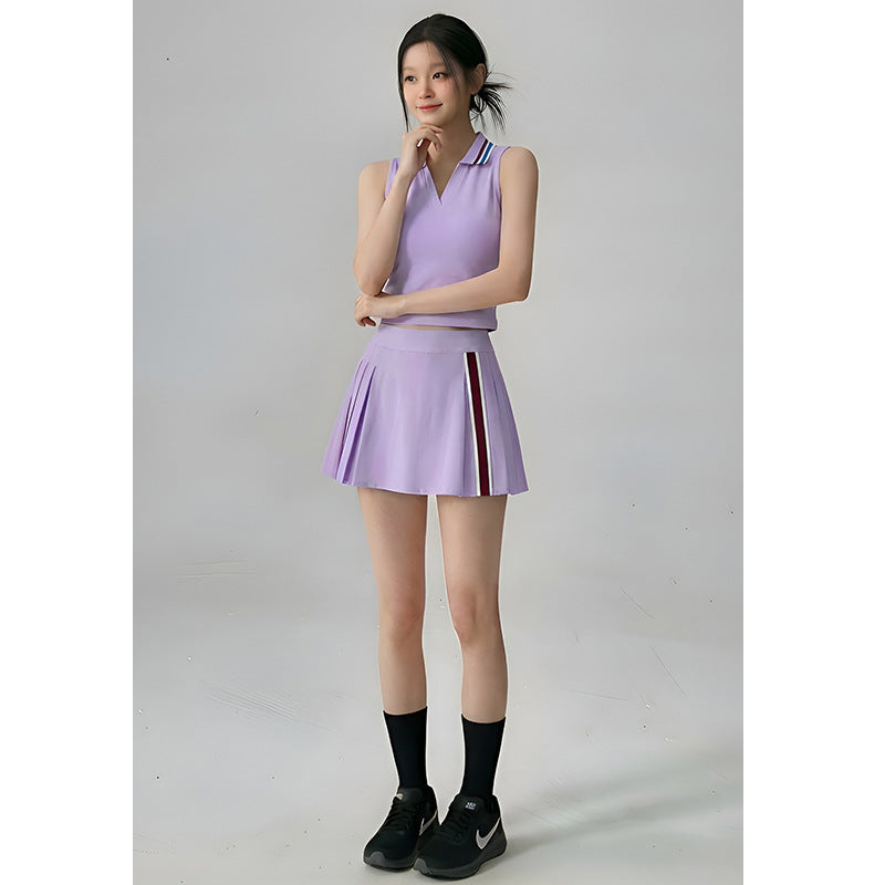 Spring Summer New Outdoor Sportswear Badminton Set High Elasticity Moisture Wicking Golf Tennis Wear Two-Piece Set