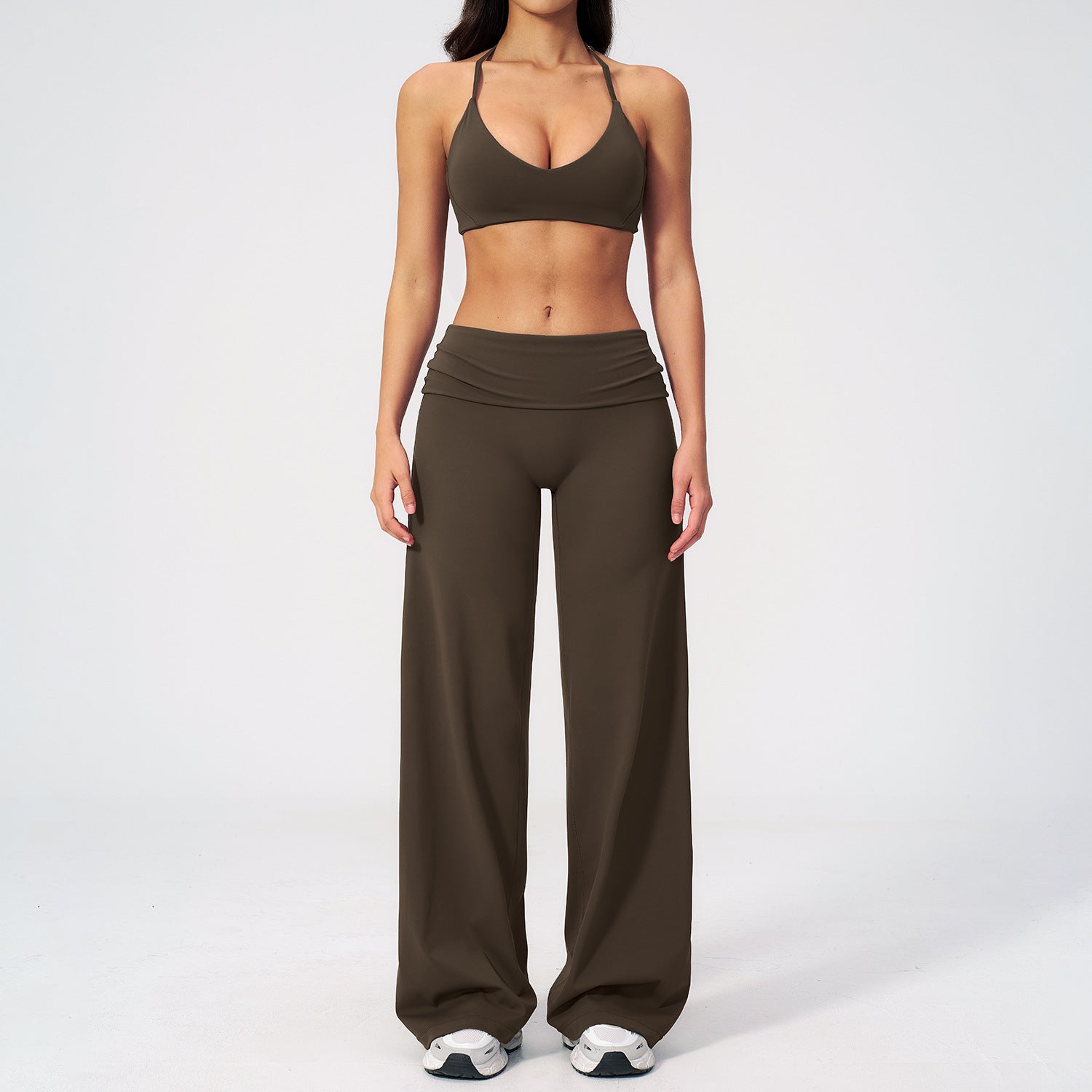 Fashionable Seamless Back Sports Bra Set with High-Waisted Leggings for Fitness, Running, Yoga and Casual Wear Style Activewear Set