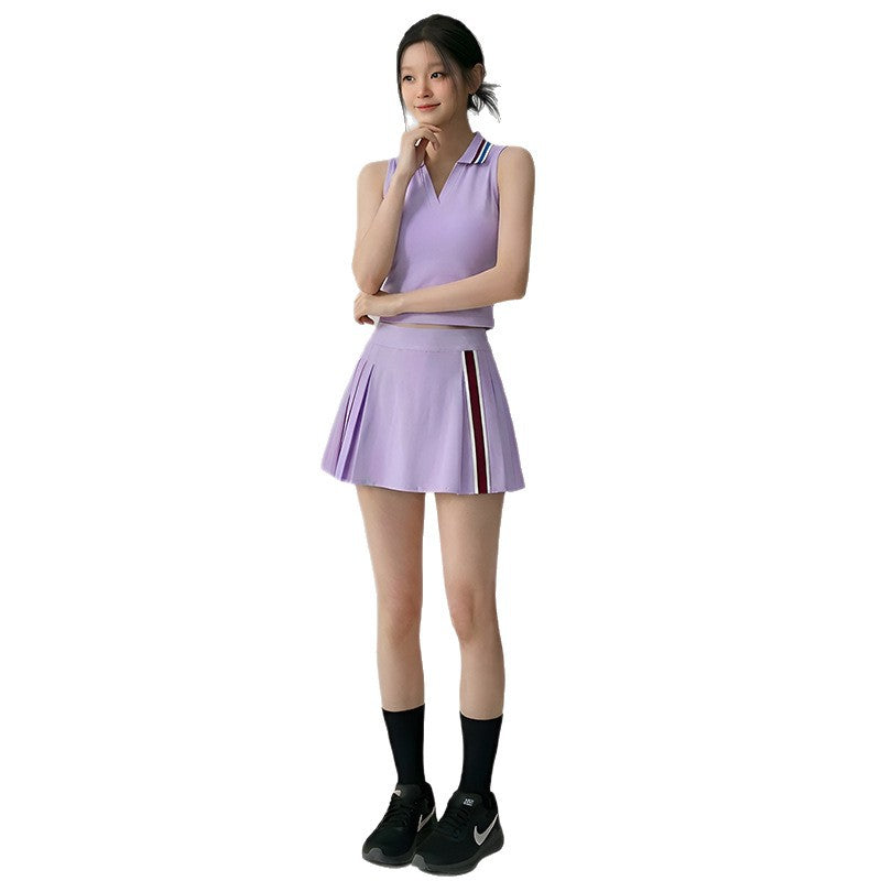 Spring Summer New Outdoor Sportswear Badminton Set High Elasticity Moisture Wicking Golf Tennis Wear Two-Piece Set