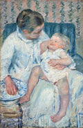 Mother About to Wash Her Sleepy Child by Mary Cassatt, 1880