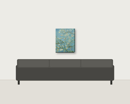 Almond Blossom canvas, 16 x 20 in, shown to scale in a room