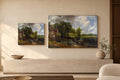The Hay Wain canvas print in two sizes styled in a warm minimal interior