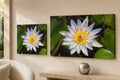 White Water Lily canvas print in two sizes styled in a warm minimal interior